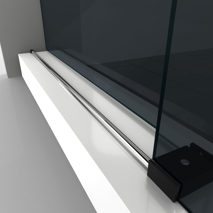 DreamLine SHDR6160762G-18 Enigma-XO 56-60"W x 76"H Frameless Smoke Gray Glass Sliding Shower Door in Polished Tuxedo