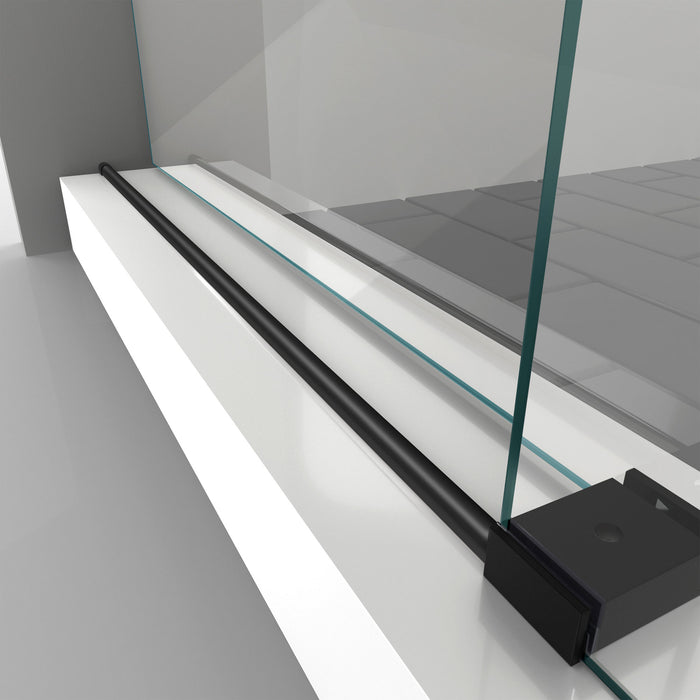 DreamLine SHDR61607620-09 Enigma-XO 56-60"W x 76"H Frameless Clear Glass Sliding Shower Door in Satin Black Stainless Steel