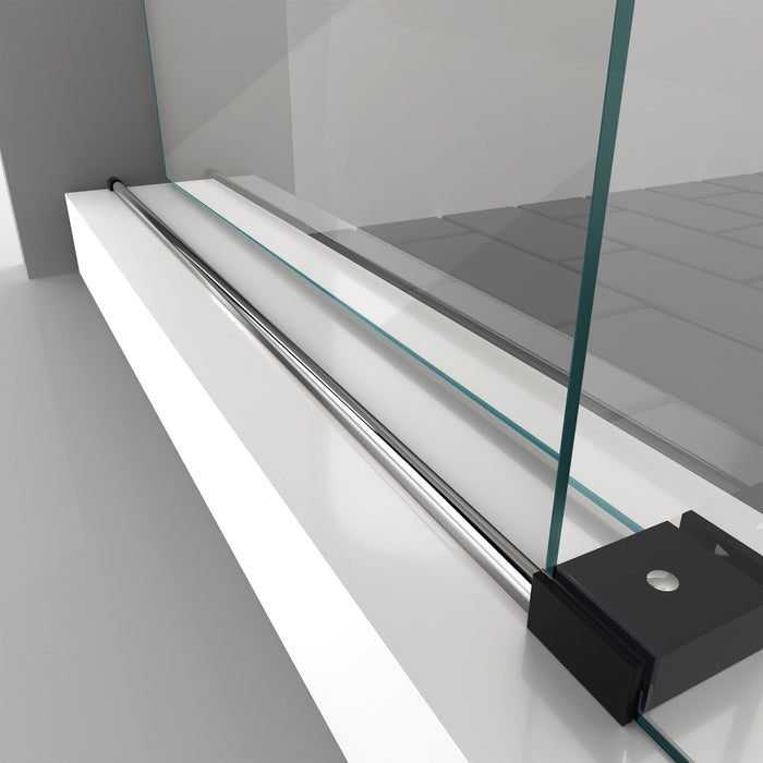 DreamLine SHDR61607620-18 Enigma-XO 56-60"W x 76"H Frameless Clear Glass Sliding Shower Door in Polished Tuxedo