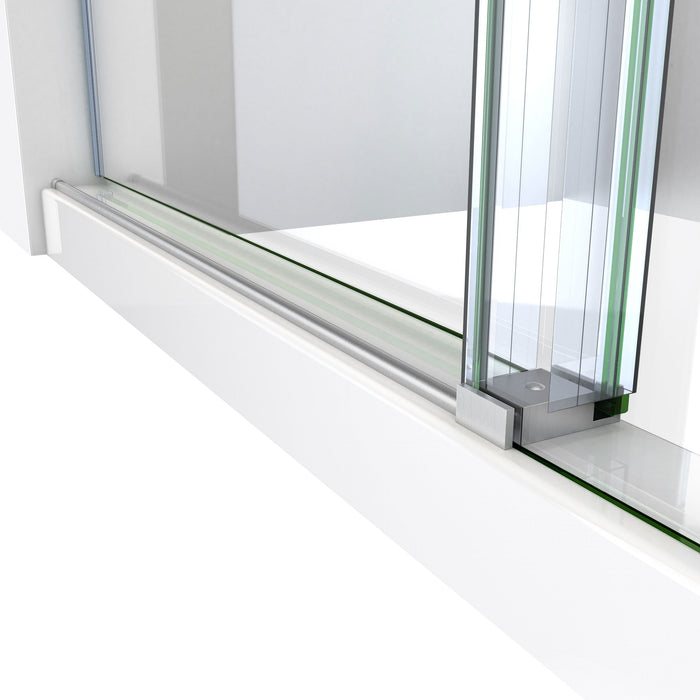DreamLine SE6148F320VDX07 Enigma-X 32 1/2"D x 48 3/8"W x 76"H Clear Sliding Shower Enclosure in Brushed Stainless Steel