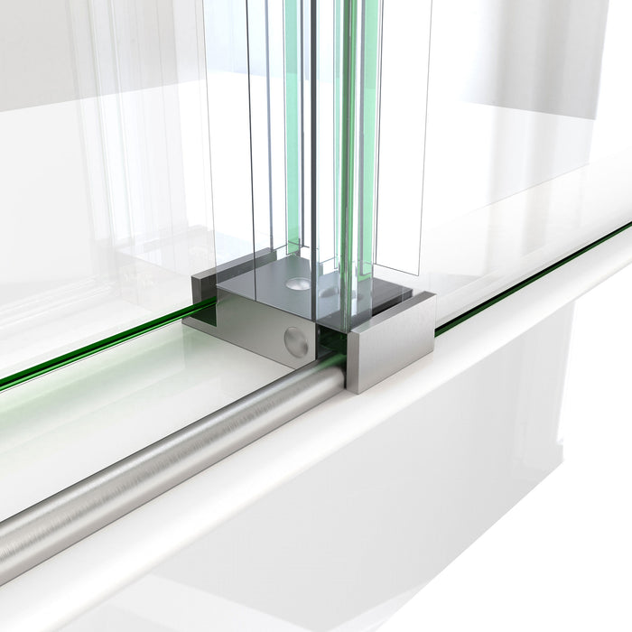 DreamLine SE6148F320VDX07 Enigma-X 32 1/2"D x 48 3/8"W x 76"H Clear Sliding Shower Enclosure in Brushed Stainless Steel