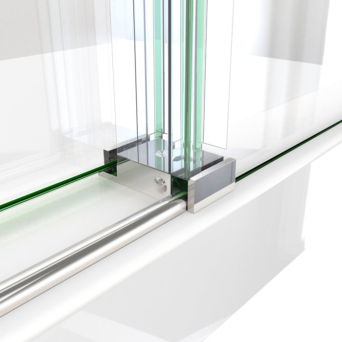 DreamLine SE6148F320VDX08 Enigma-X 32 1/2"D x 48 3/8"W x 76"H Clear Sliding Shower Enclosure in Polished Stainless Steel