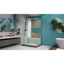DreamLine SHEN-6134480-07 Enigma-X 34 1/2"D x 48 3/8"W x 76"H Fully Frameless Sliding Shower Enclosure in Brushed Stainless Steel - Bath4All
