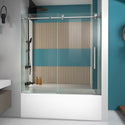 DreamLine SHDR-61606210-07 Enigma-X 55-59"W x 62"H Fully Frameless Sliding Tub Door in Brushed Stainless Steel - Bath4All