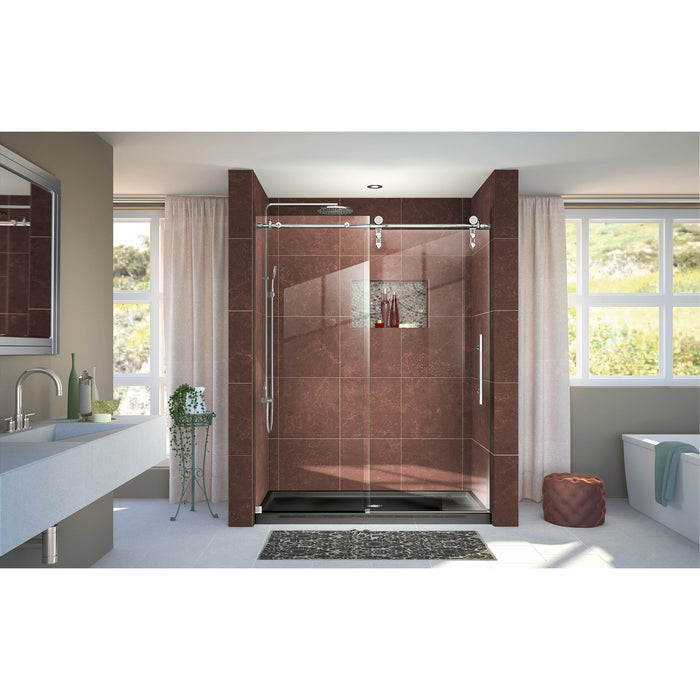 DreamLine SHDR-6260760-08 Enigma-Z 56-60"W x 76"H Fully Frameless Sliding Shower Door in Polished Stainless Steel
