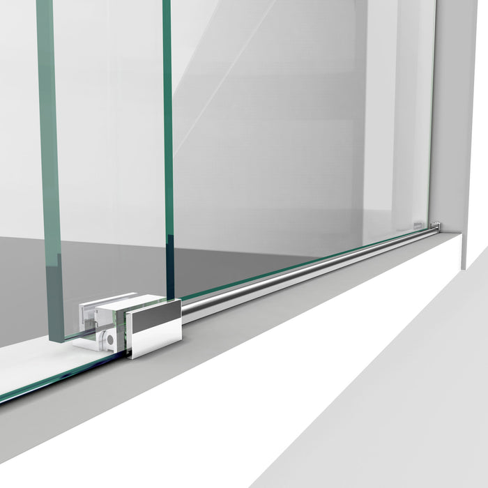 DreamLine SHDR-6260760-08 Enigma-Z 56-60"W x 76"H Fully Frameless Sliding Shower Door in Polished Stainless Steel