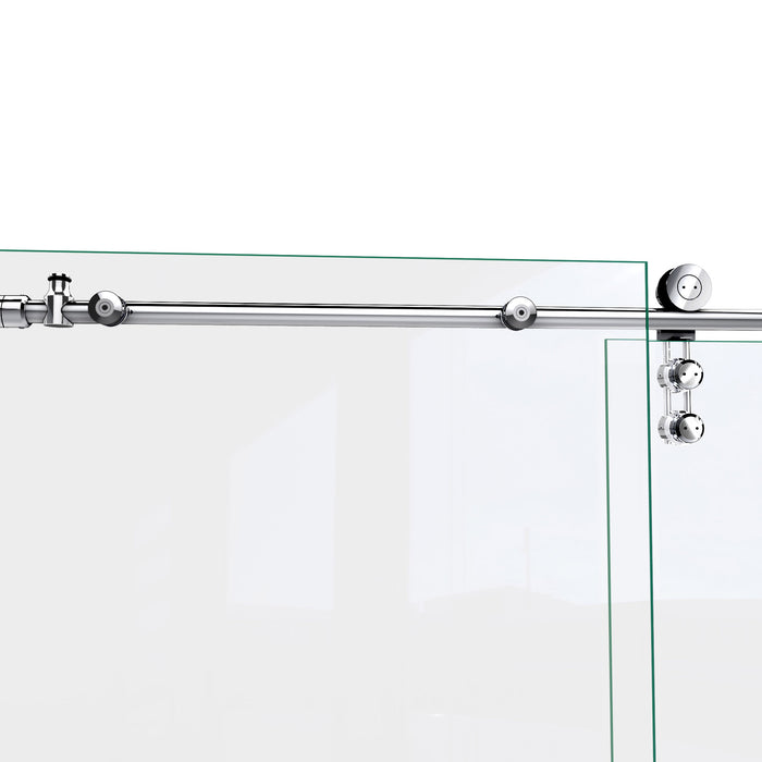 DreamLine SHDR-6260760-08 Enigma-Z 56-60"W x 76"H Fully Frameless Sliding Shower Door in Polished Stainless Steel