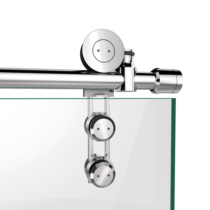 DreamLine SHDR-6260760-08 Enigma-Z 56-60"W x 76"H Fully Frameless Sliding Shower Door in Polished Stainless Steel