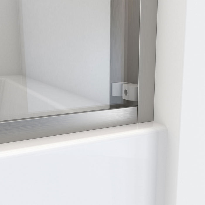 DreamLine TDEH60W600XXX04 Essence-H 56-60"W x 60"H Semi-Frameless Bypass Tub Door in Brushed Nickel