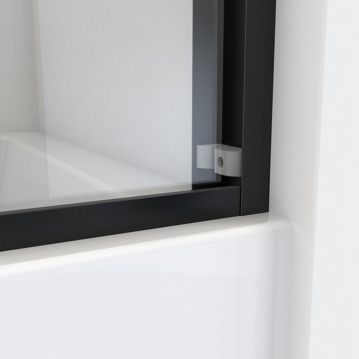 DreamLine TDEH60W600XXX09 Essence-H 56-60"W x 60"H Semi-Frameless Bypass Tub Door in Satin Black
