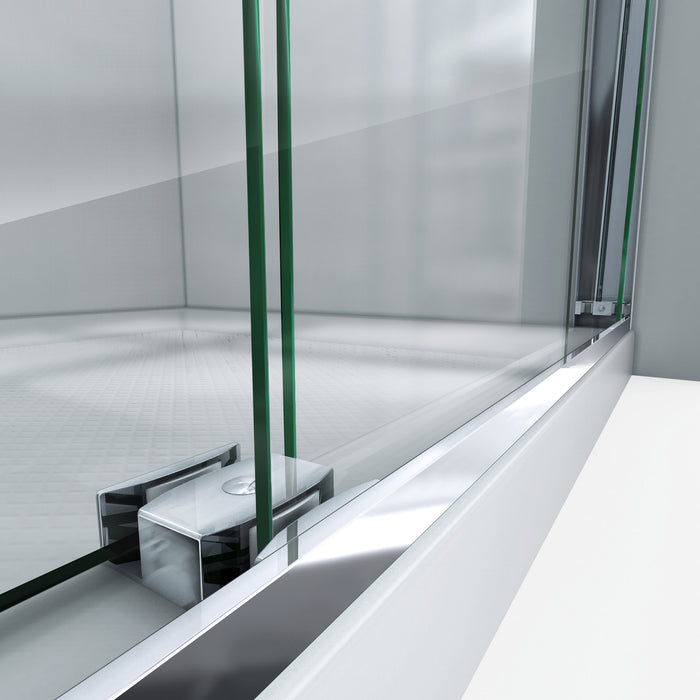 DreamLine SHDR-636076H-01 Essence-H 56-60"W x 76"H Semi-Frameless Bypass Shower Door in Chrome