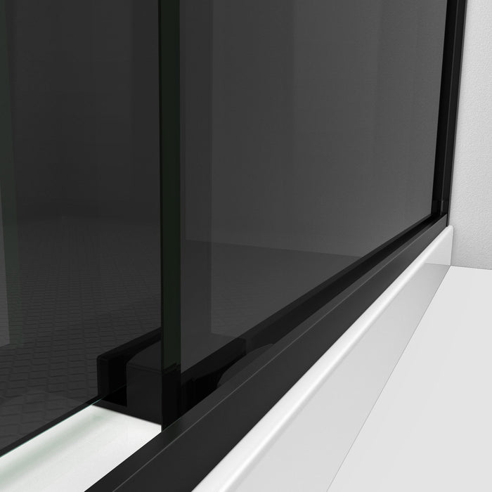 Dreamline SHDR-634876HG09 Essence-H 44-48"W x 76"H Semi-Frameless Bypass Shower Door in Satin Black and Gray Glass