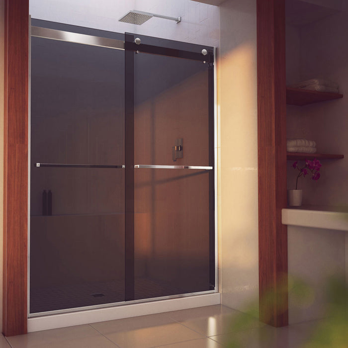 Dreamline SHDR-636076HG01 Essence-H 56-60"W x 76"H Semi-Frameless Bypass Shower Door in Chrome and Gray Glass
