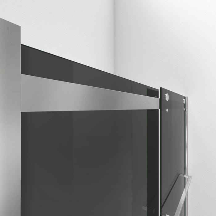 Dreamline SHDR-634876HG04 Essence-H 44-48"W x 76"H Semi-Frameless Bypass Shower Door in Brushed Nickel and Gray Glass
