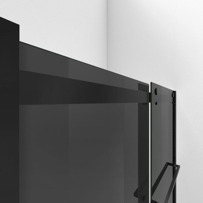 Dreamline SHDR-634876HG09 Essence-H 44-48"W x 76"H Semi-Frameless Bypass Shower Door in Satin Black and Gray Glass