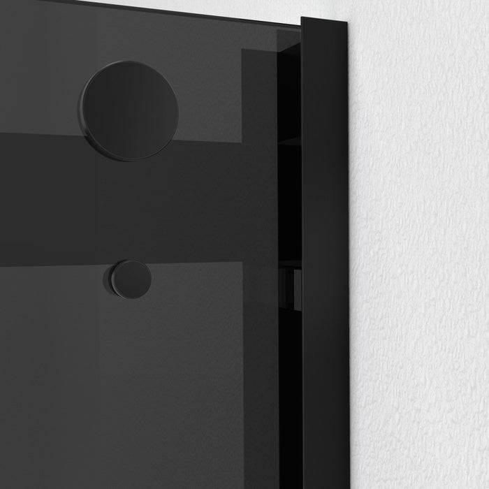 Dreamline SHDR-634876HG09 Essence-H 44-48"W x 76"H Semi-Frameless Bypass Shower Door in Satin Black and Gray Glass