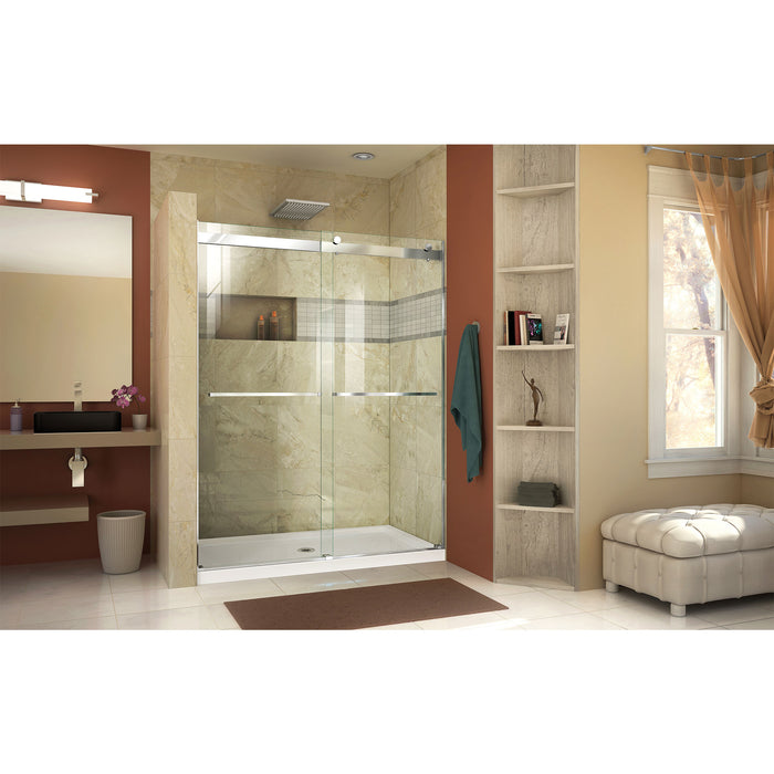 DreamLine SHDR-6360760-01 Essence 56-60"W x 76"H Frameless Bypass Shower Door in Chrome