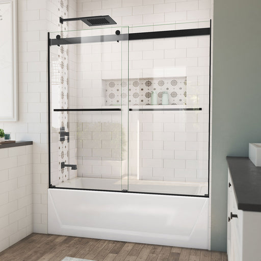 DreamLine TDES60W600XXX09 Essence 56-60" W x 60" Frameless Bypass Tub Door in Satin Black