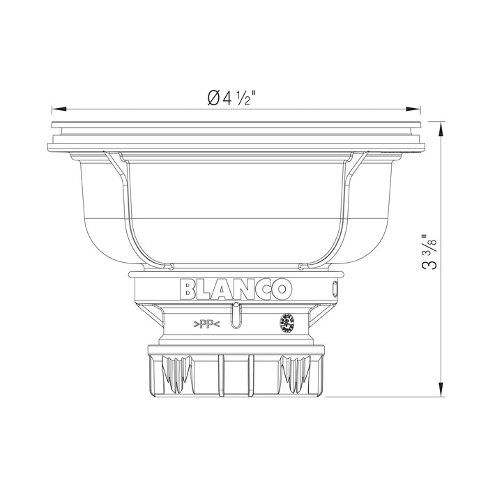 Blanco 222467 Essential Silgranit 3.5" Basket Strainer with Turn-to-Close - Anthracite