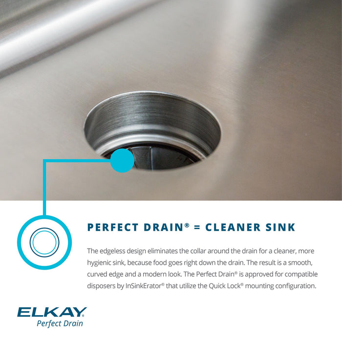 Elkay LRADQ151765PD3 15" x 17-1/2" Stainless Steel 3-Hole Single-Bowl Drop-In Sink in Lustrous Satin