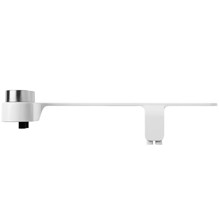 Brondell FSR-25 FreshSpa attachment in side profile, showing its thin mounting plate and nozzle housing