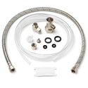 Brondell FSR-25 FreshSpa installation kit with braided hose, tubing, T-valves, washers, and fittings