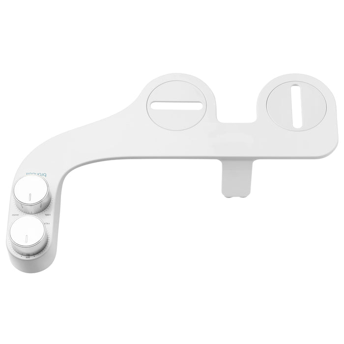 Brondell FSR-25 FreshSpa attachment from above with the control arm on the left of the image