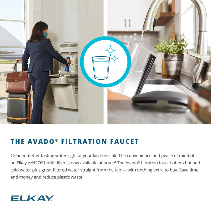 Elkay ECTSRA33229TFLC 33" x 22" Stainless Steel Double-Bowl Dual-Mount Kitchen Sink Kit in Stainless Steel