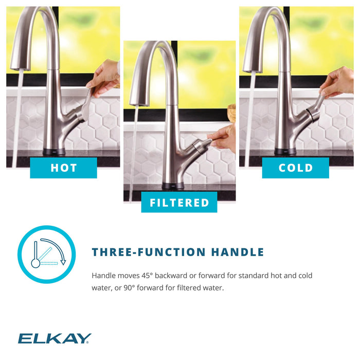 Elkay LKAV7051FLS 1 Hole Faucet with Filtered Drink Water in Lustrous Steel