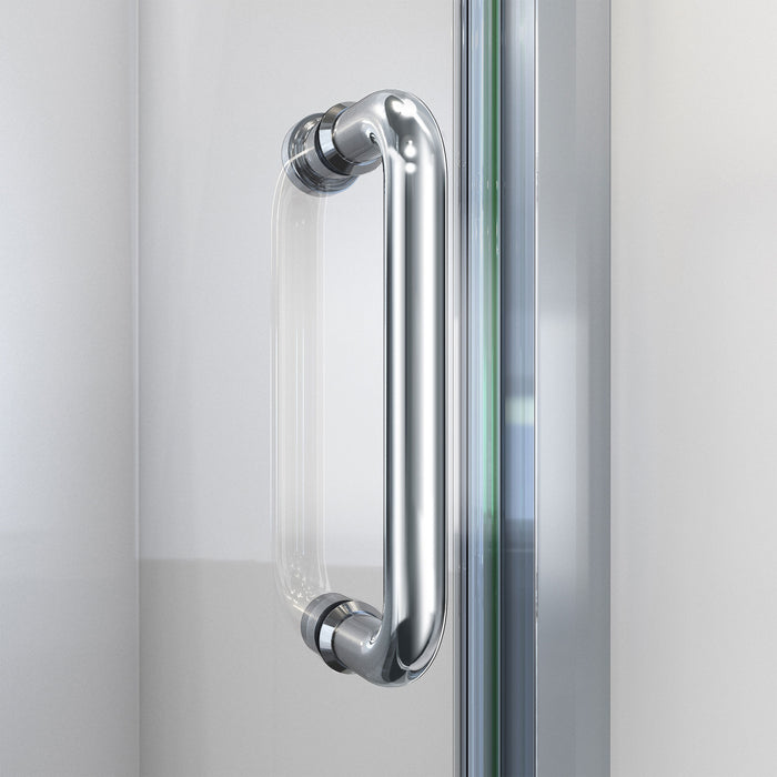 DreamLine D2226036XXC0001 Flex 36"D x 60"W x 78 3/4"H Pivot Shower Door, Base, and White Wall Kit in Chrome
