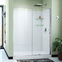 DreamLine D2226034XXR0001 Flex Pivot Shower Door, Base,, White Wall Kit in Chrome