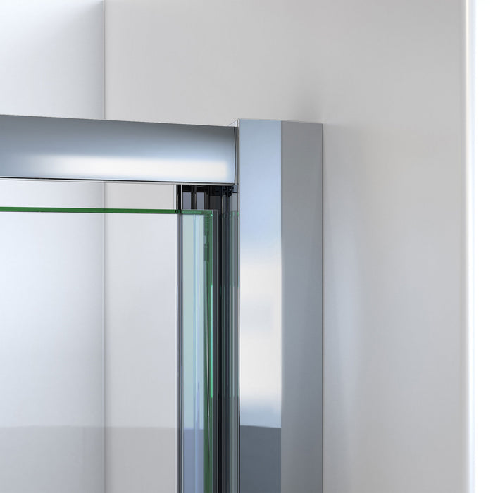 DreamLine D2226036XXR0004 Flex 36"D x 60"W x 78 3/4"H Pivot Shower Door, Base, and White Wall Kit in Brushed Nickel