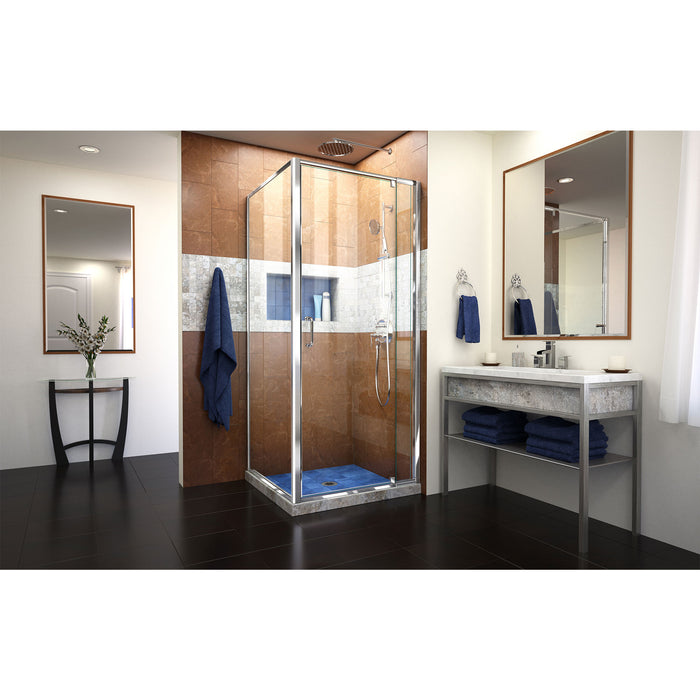 DreamLine SHDR-2230300-RT-01 Flex 30 1/2"D x 28-32"W x 72"H Semi-Frameless Pivot Shower Enclosure in Chrome