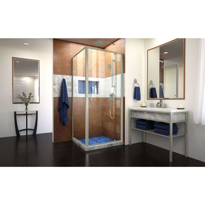 DreamLine SHDR-2234340-RT-04 Flex 34 1/2"D x 32-36"W x 72"H Semi-Frameless Pivot Shower Door in Brushed Nickel