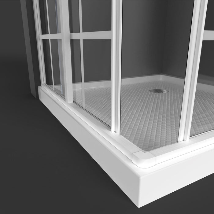DreamLine SHEN-8134340-00 French Corner 34 1/2"D x 34 1/2"W x 72"H Framed Sliding Shower Enclosure in White