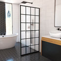 DreamLine SDFL34W720XTX87 Rhone H Frameless Shower Screen in Satin Black