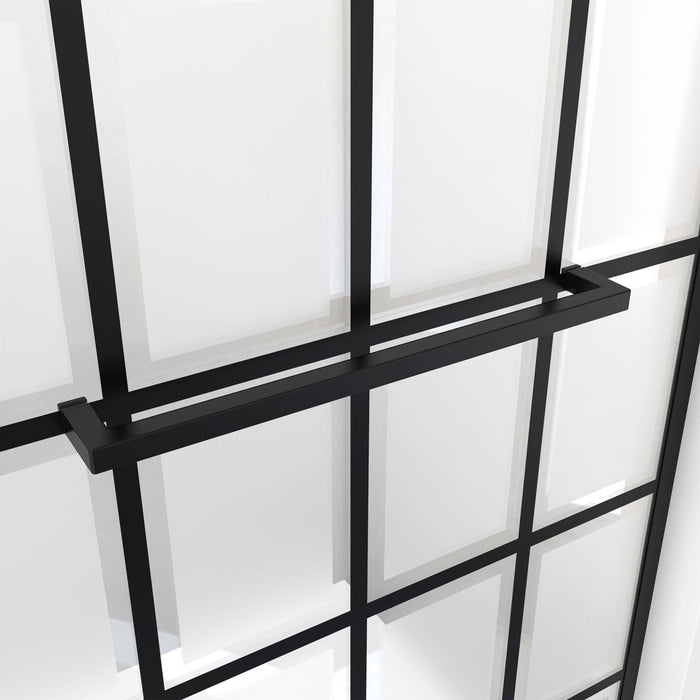 DreamLine SDFL34W720XTX87 Rhone 34"W x 72"H Frameless Shower Screen in Satin Black