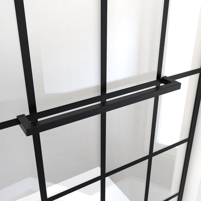 DreamLine SDFL34W720XTX89 Toulon 34"W x 72"H Frameless Shower Screen in Satin Black