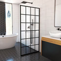 DreamLine SDFL34W720XTX89 Toulon H Frameless Shower Screen in Satin Black