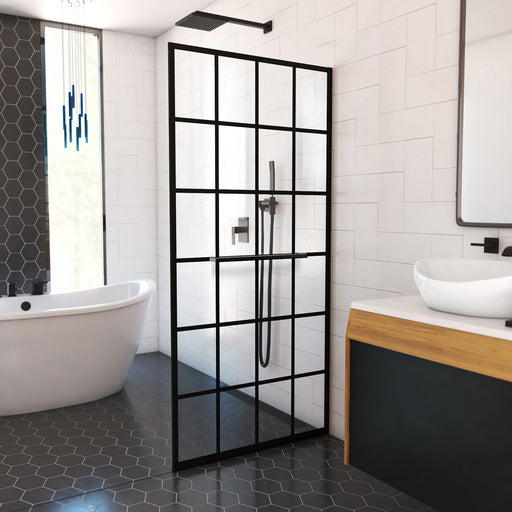 DreamLine SDFL34W720XTX89 Toulon H Frameless Shower Screen in Satin Black