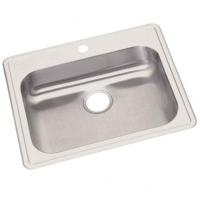 Elkay GE125211 Dayton Stainless Steel 25" x 21-1/4" x 5-3/8", Single Bowl Top Mount Kitchen Sink