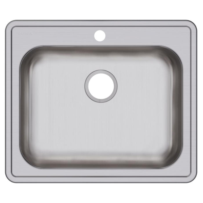 Elkay GE125211 Dayton Stainless Steel 25" x 21-1/4" x 5-3/8", Single Bowl Top Mount Kitchen Sink
