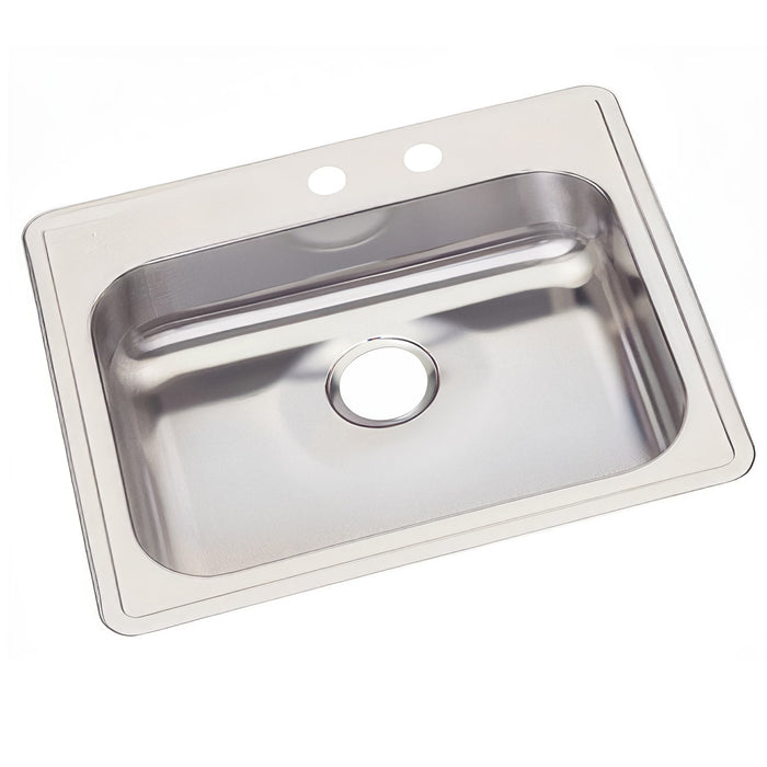 Elkay GE12522MR2 Dayton Stainless Steel 25" x 22" x 5-3/8", Single Bowl Top Mount Kitchen Sink