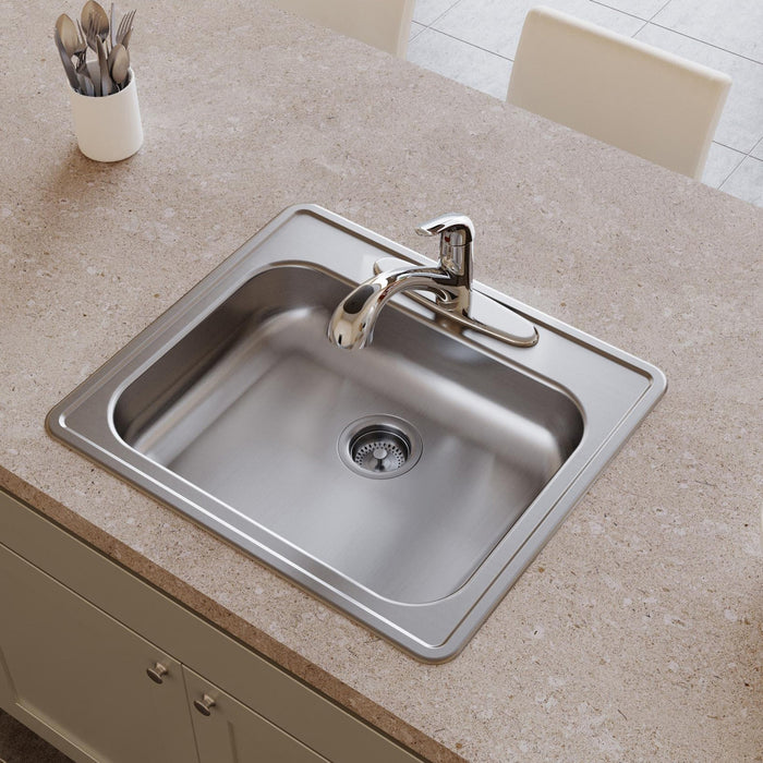Elkay GE12521MR2 25" x 21-1/4" Stainless Steel Single-Bowl Drop-In Sink in Satin