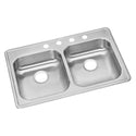 Elkay GE233222 Stainless Steel 2-Hole Double-Bowl Drop-In Sink