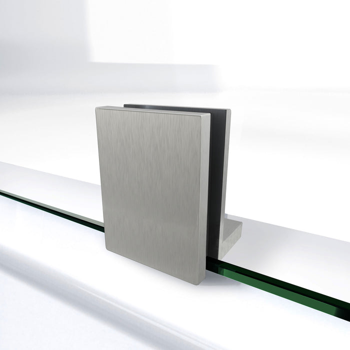 DreamLine DL-6063-04 Prism Plus 42" x 74 3/4" Frameless Neo-Angle Shower Enclosure in Brushed Nickel with White Base