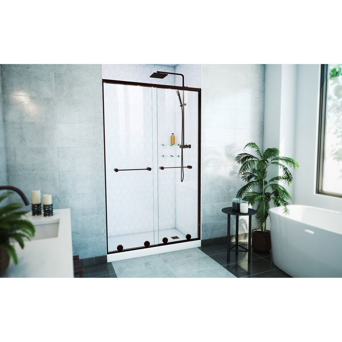 DreamLine SDHA48W760VXX06 Harmony 44-48"W x 76"H Frameless Bypass Shower Door in Oil Rubbed Bronze