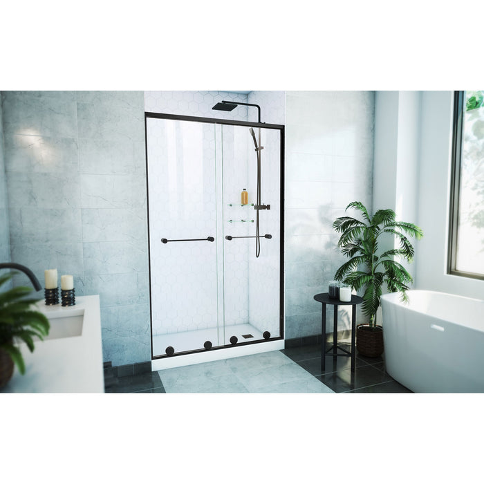 DreamLine SDHA48W760VXX09 Harmony 44-48"W x 76"H Frameless Bypass Shower Door in Satin Black