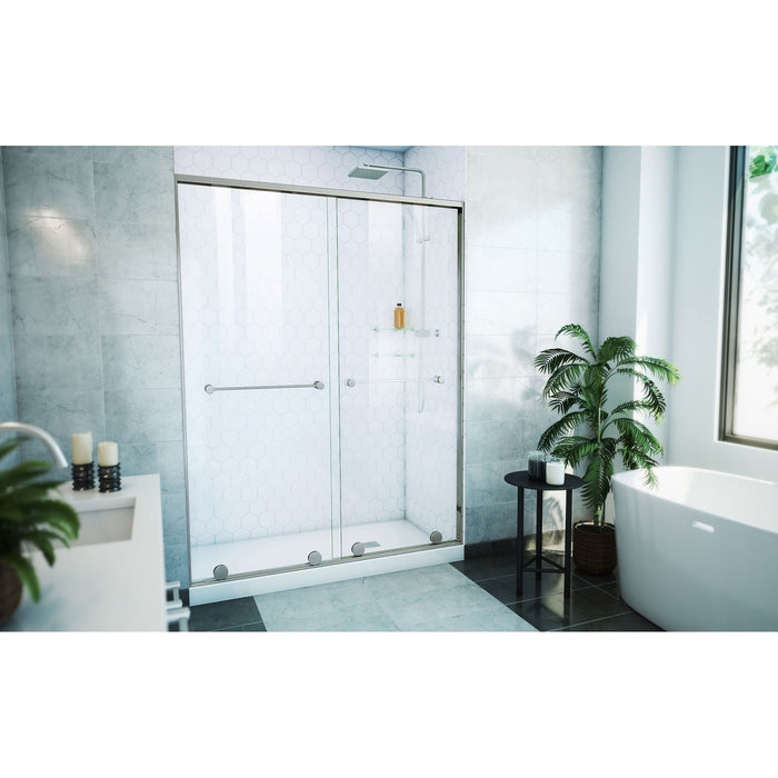DreamLine SDHA60W760VXX04 Harmony 56-60"W x 76"H Frameless Bypass Shower Door in Brushed Nickel