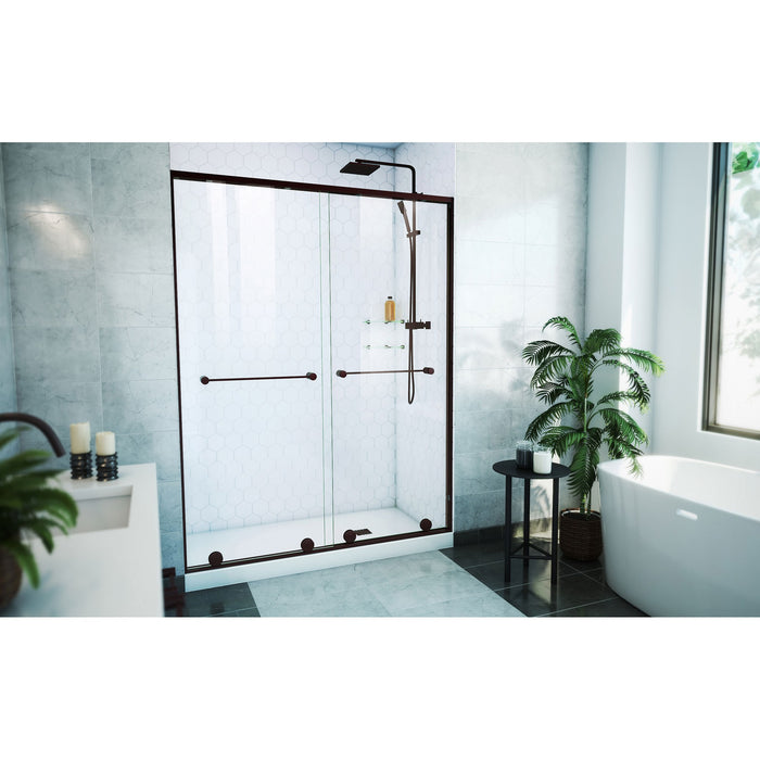 DreamLine SDHA60W760VXX06 Harmony 56-60"W x 76"H Frameless Bypass Shower Door in Oil Rubbed Bronze